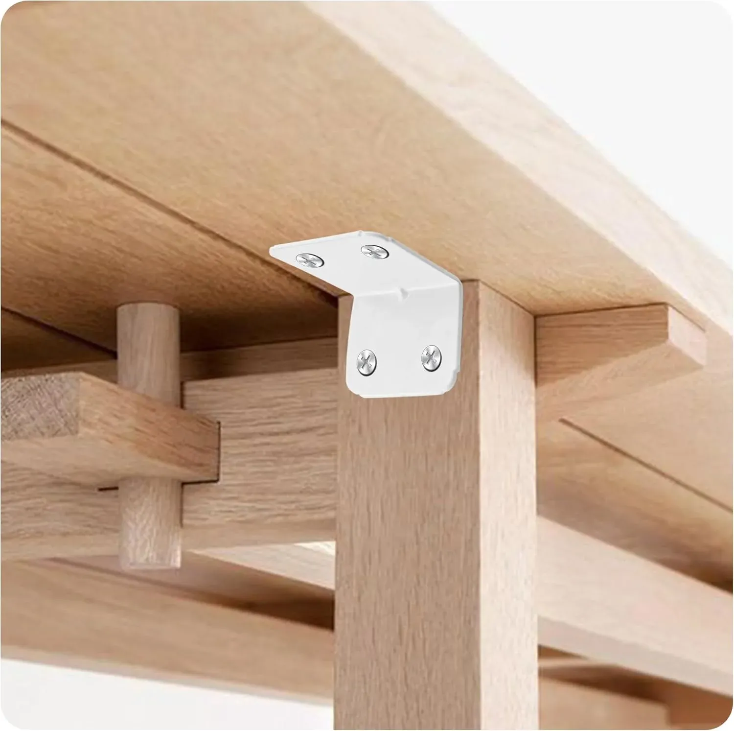24 Pack L Shape Corner Brackets, Heavy Duty Stainless Steel 90 Degree Shelf Supports for Wood Furniture Cabinet, White, 23x31.5mm โ image 5