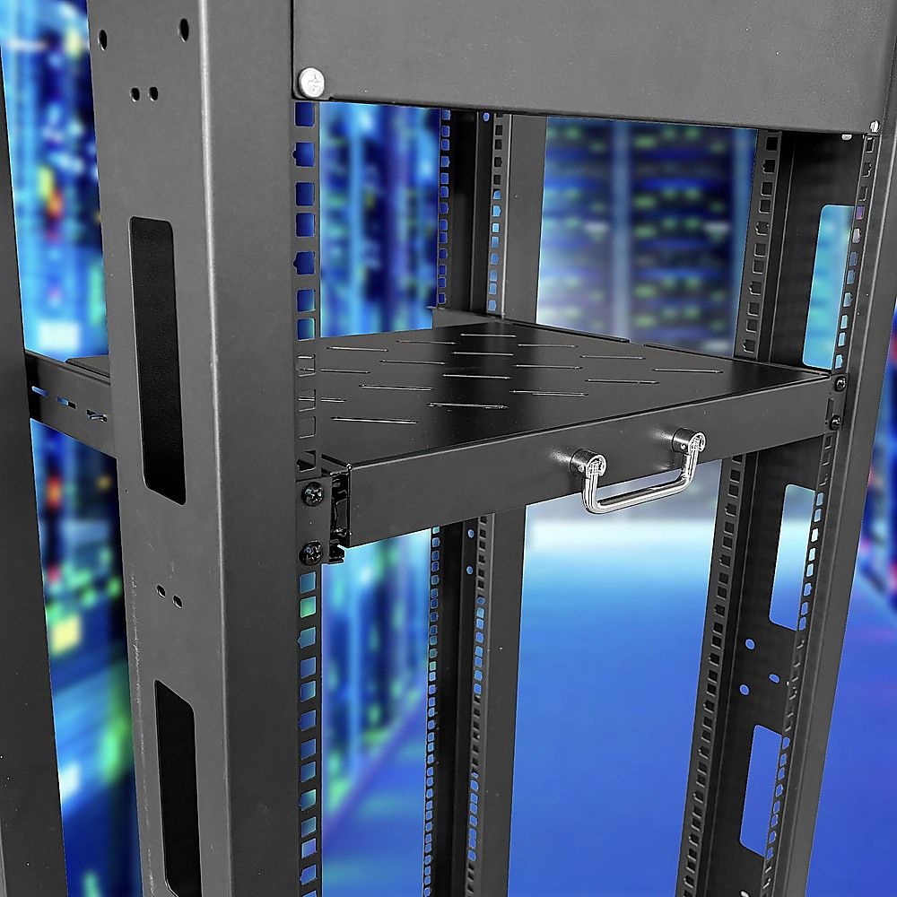 Sliding Rack Server Shelf 1U 19" 4 Post Mount – Adjustable 15" to 22" Rack Tray — image 2