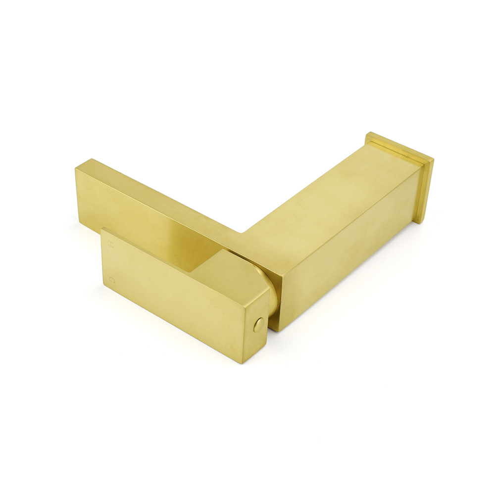 Brushed Gold 165mm Square Basin Mixer Faucet Hot Cold Tap Kitchen Laundry Vanity — image 5