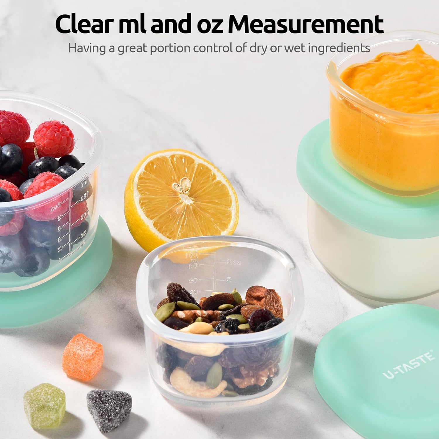 3oz 6oz Small Storage Containers: Food Grade Liquid-Silicone Freezer Box with Airtight Lid, Microwave Safe with Clear Measurements, Reusable for Meal Prepping — image 5