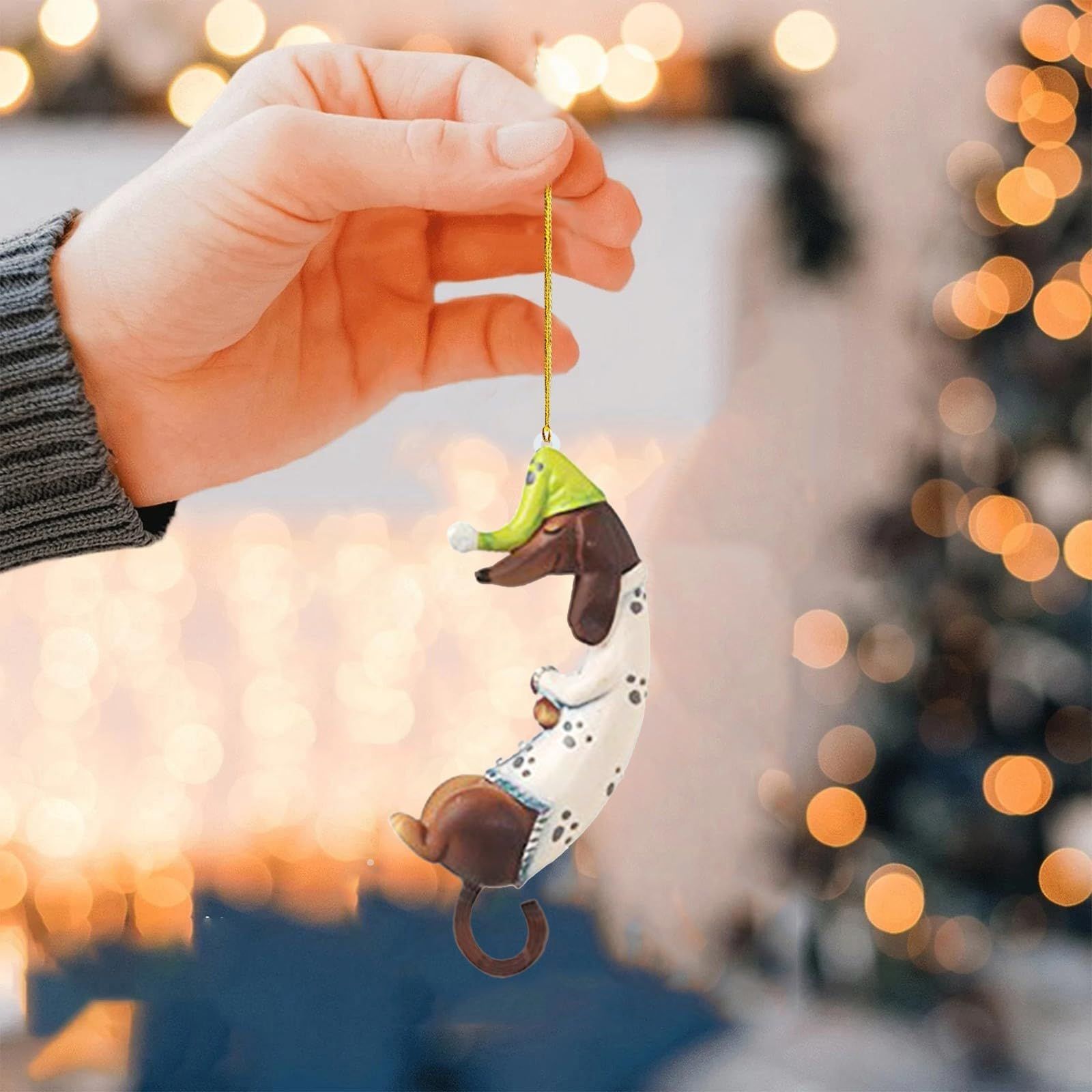 Personalized Dachshund Dog Ornaments, Christmas Ornament Cute Dog Christmas Tree Decorations Dog Pendant DIY Custom Name — image 4