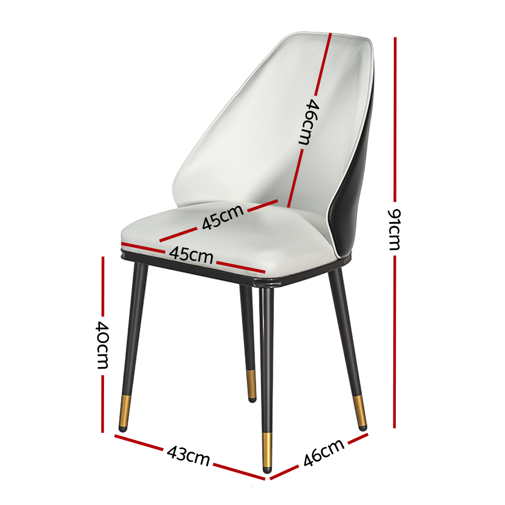 Artiss Dining Chairs Set of 2 Leather Seat Beige and Black โ image 2