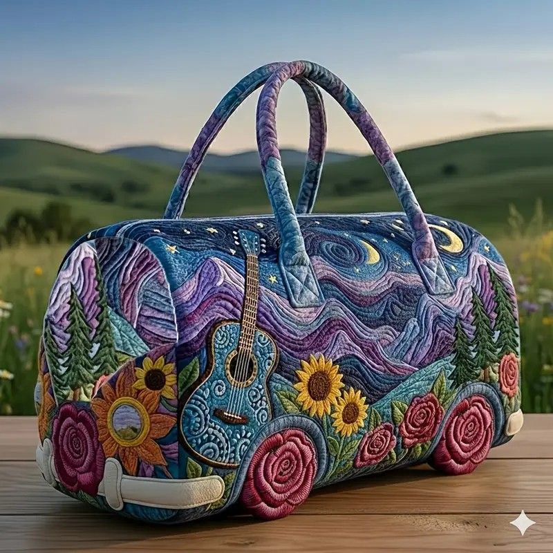 Bohemian style vintage embroidered travel bag, made of lightweight and durable polyester, with a capacity under 20L, featuring eye-catching starry sky and โ image 6