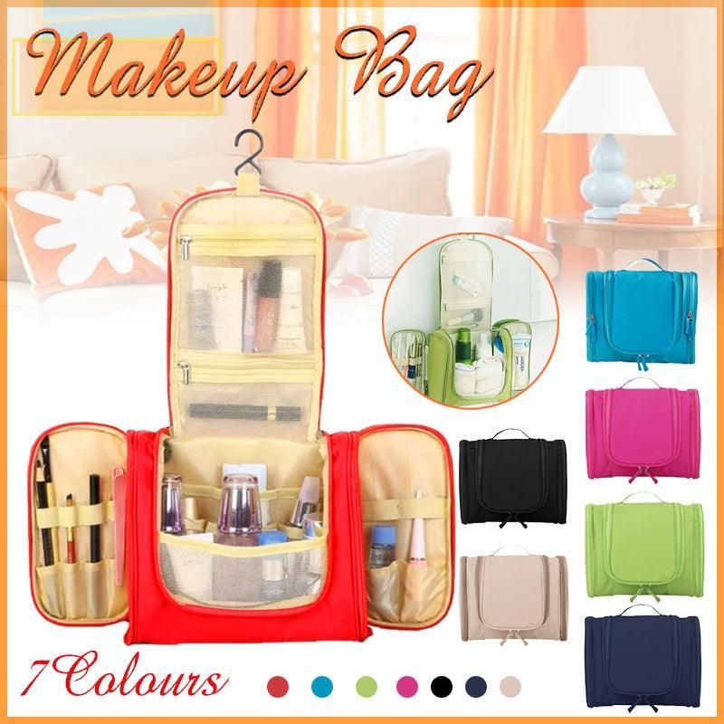 Makeup Bag Hanging Travel Toiletry Cosmetic Organizer Wash Bag Waterproof - Green — image 2