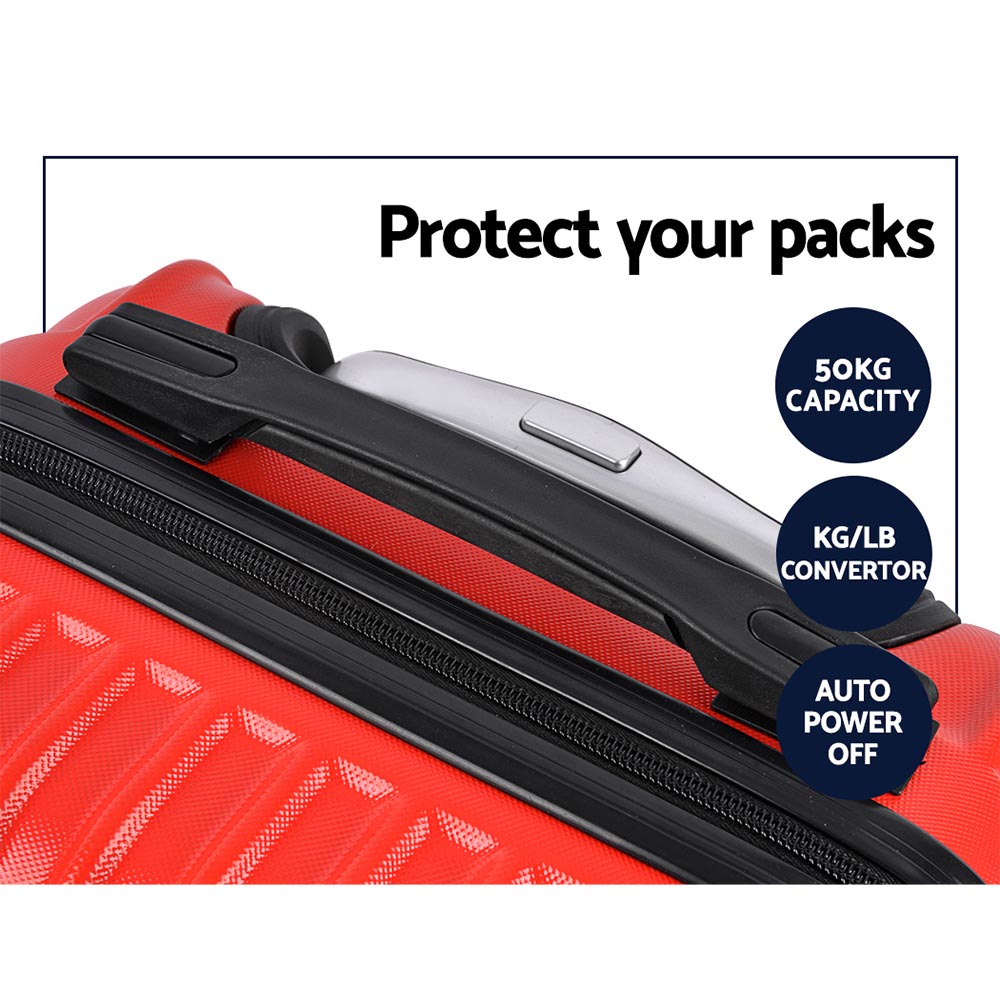Wanderlite 20-28 Inch Luggage 2Set with TSA Lock Spinner Carry On Hard Shell Travel Suitcase Luggage Case Red β image 6