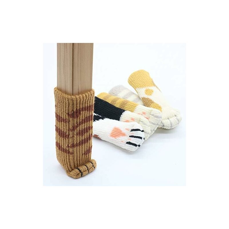 24 Cute Cat Foot Chair Socks Chair Leg Protectors Floor Protectors Anti-Scratch Anti-Sound 24 PCS (6 sets) — image 3