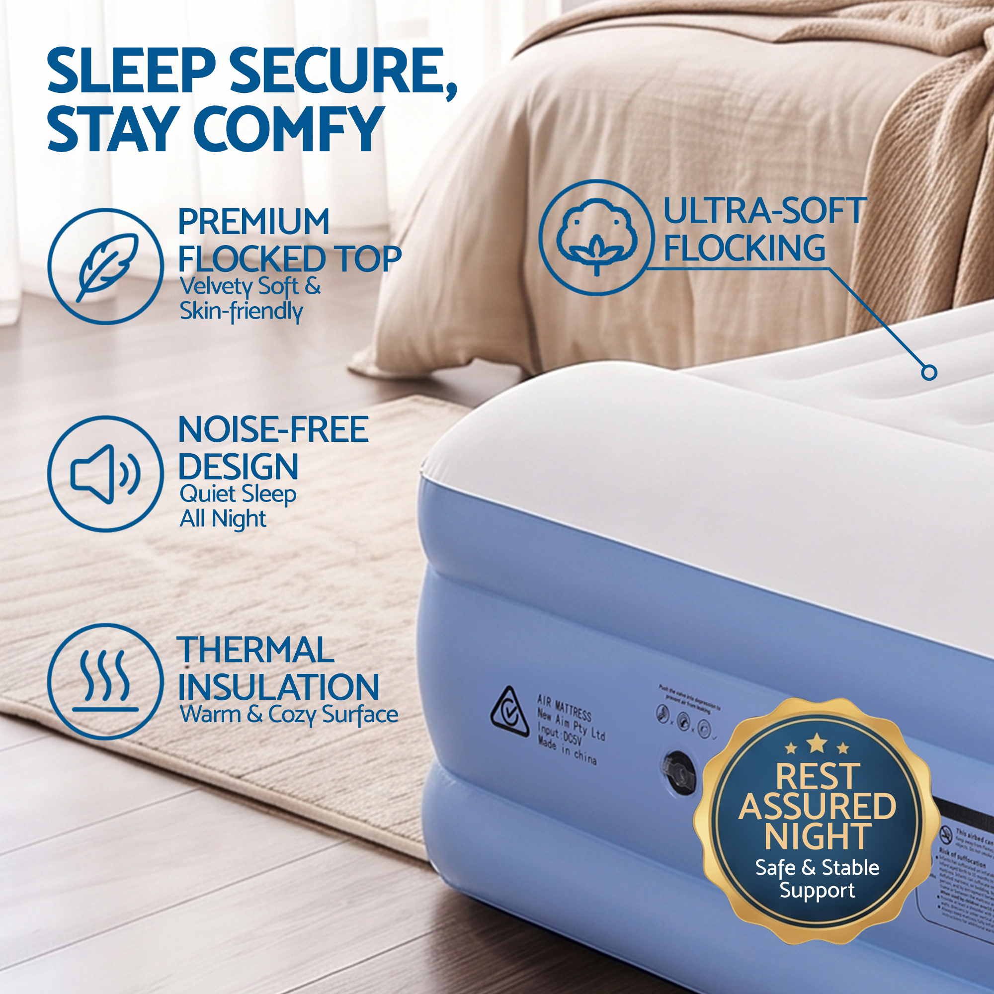 Weisshorn Queen Air Mattress with Rechargeable Cordless Pump 46cm — image 5