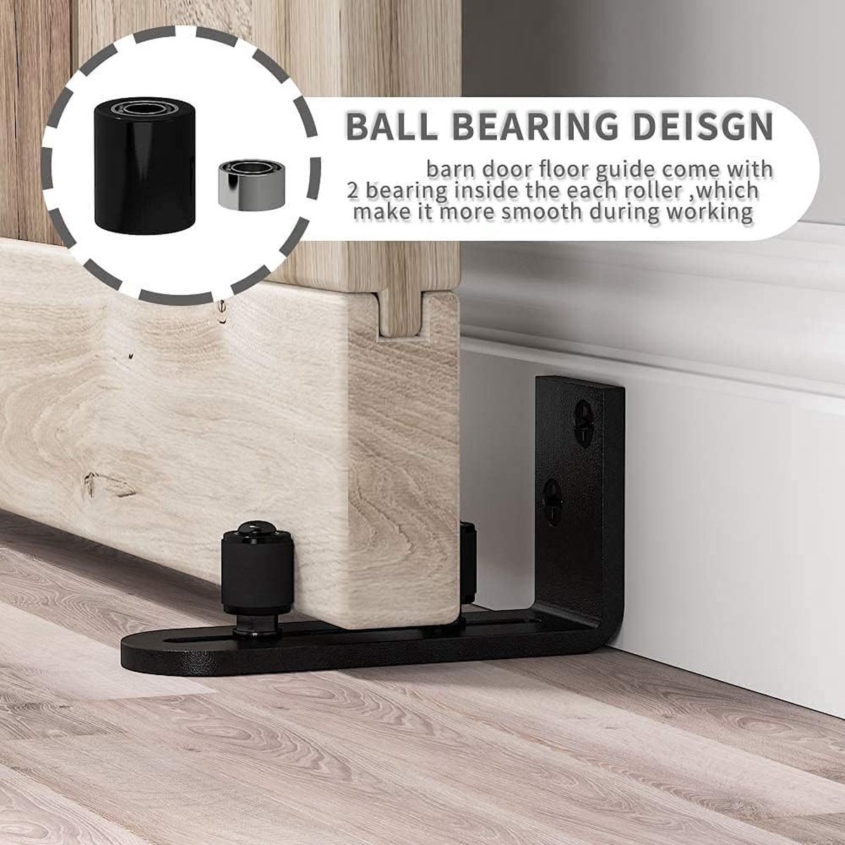 Sliding door system - Adjustable floor guide - Sliding door hardware - Floor guide roller - Adjustable door guide - For sliding doors Sliding door - Barn door — image 2