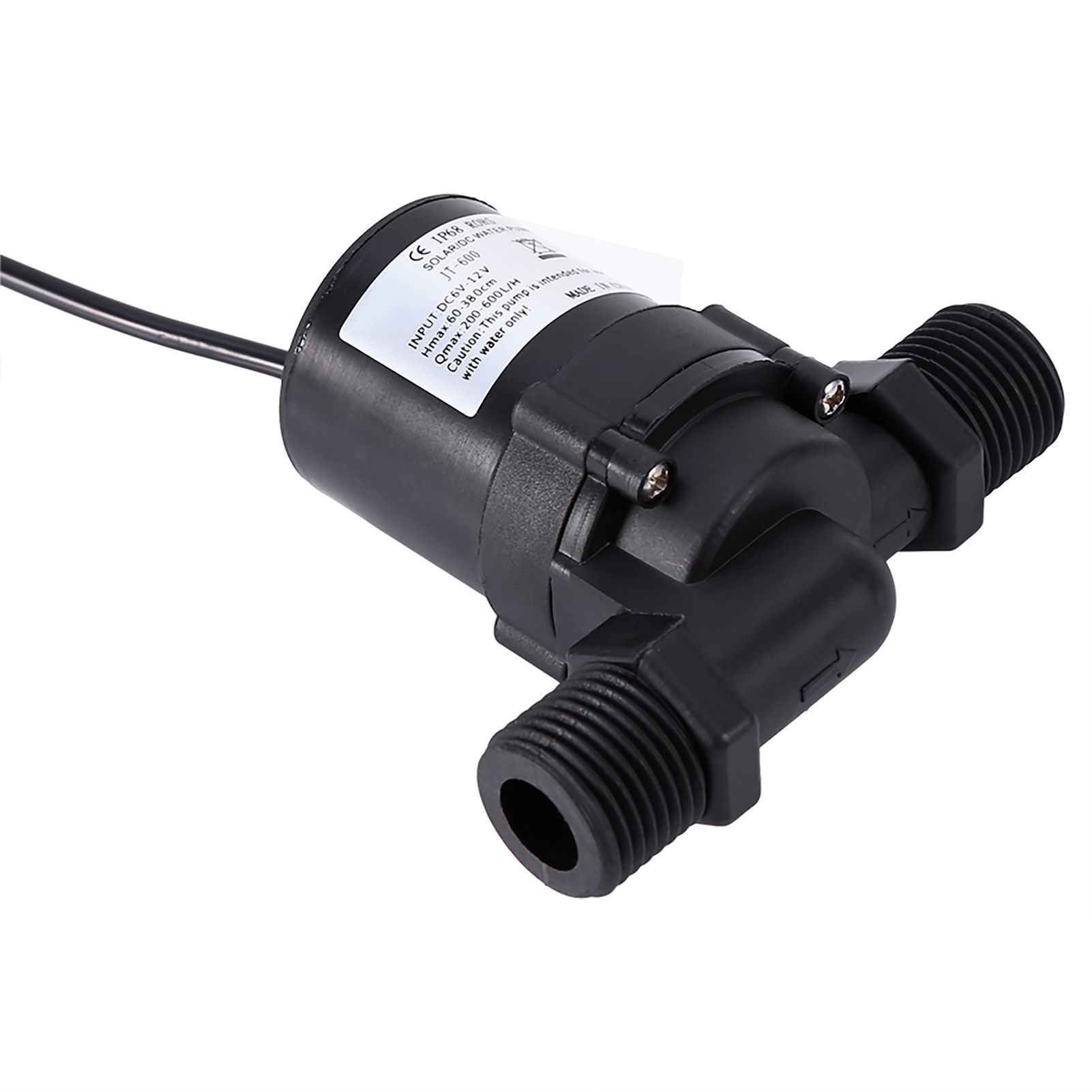 DC 12V Solar Water Circulation Pump Brushless Motor Water Pump 600L/H IP68 Waterproof Plug — image 5