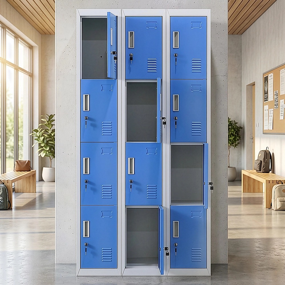 12-Door Locker for Office Gym Shed School Home Storage - Standard Lock with Keys โ image 5