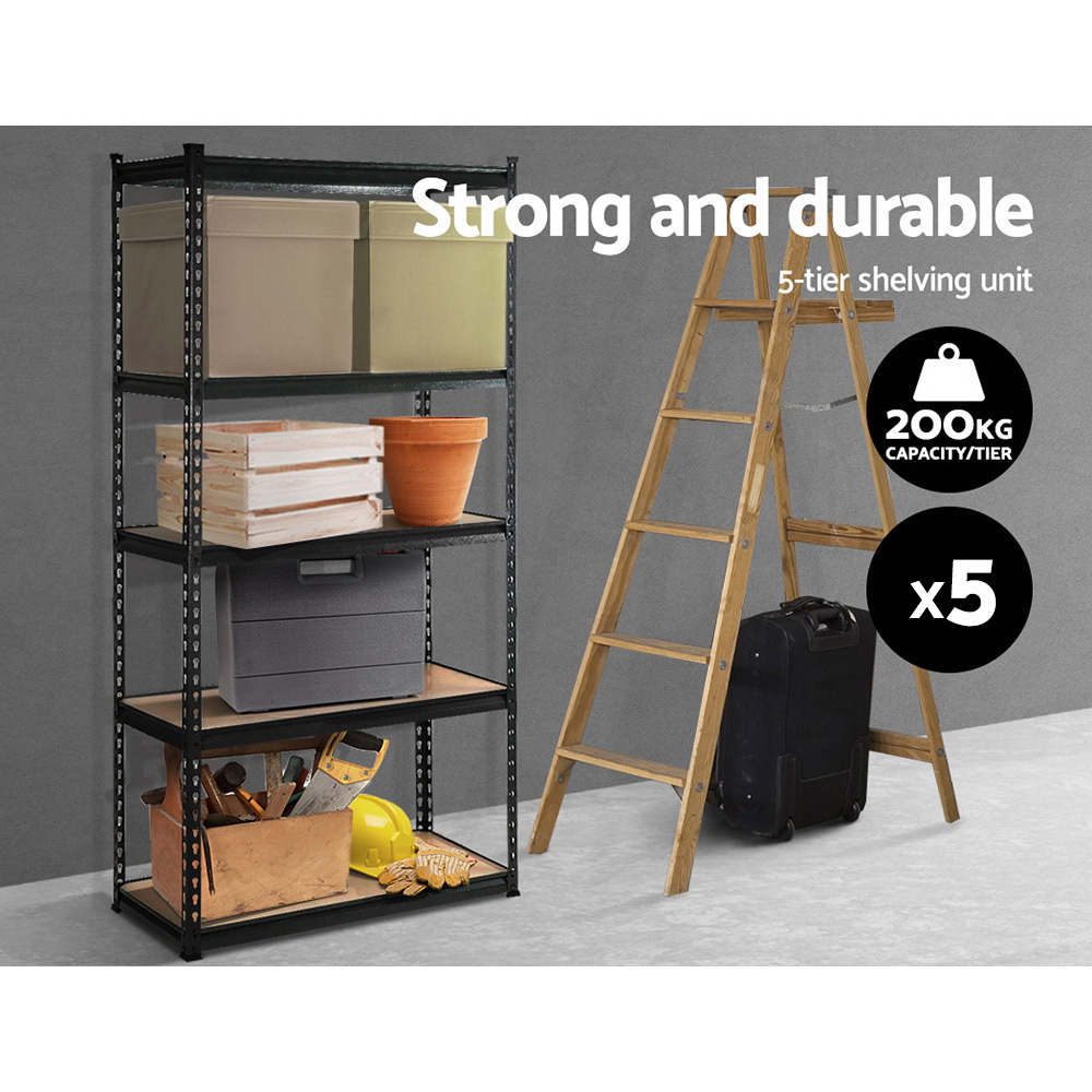 Giantz 5x1.8M Garage Shelving Warehouse Rack Pallet Racking Storage Shelve Black โ image 3
