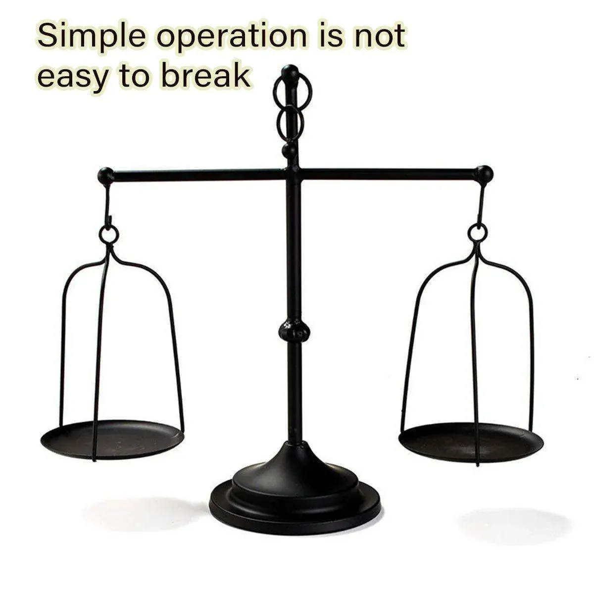 Black iron balance Scale candlestick decorative candle wedding Home Decor Gifts — image 4