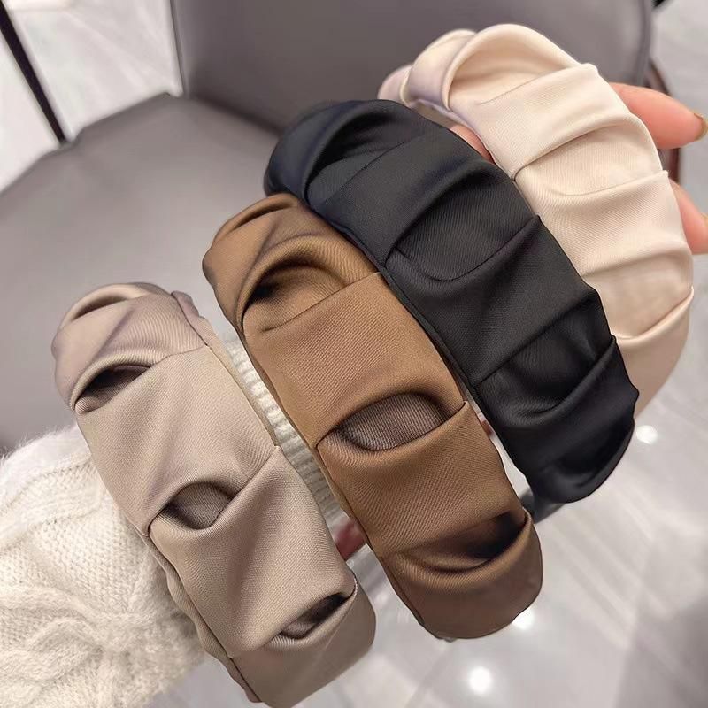 Women Headband Hairband Ruched Ruffle Headband Headwear Hair Band Hoop Fashion - Champagne โ image 5