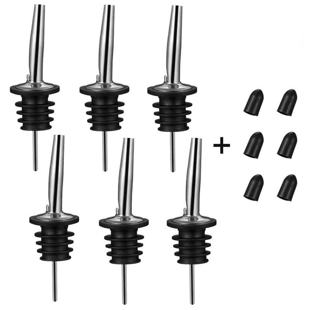 6PCS Stainless Steel Pourers, Speed Wine Bottle Pourer, Olive Oil and Vinegar Tapered Stopper Spout, Suitable for About Bottle Mouth — image 3