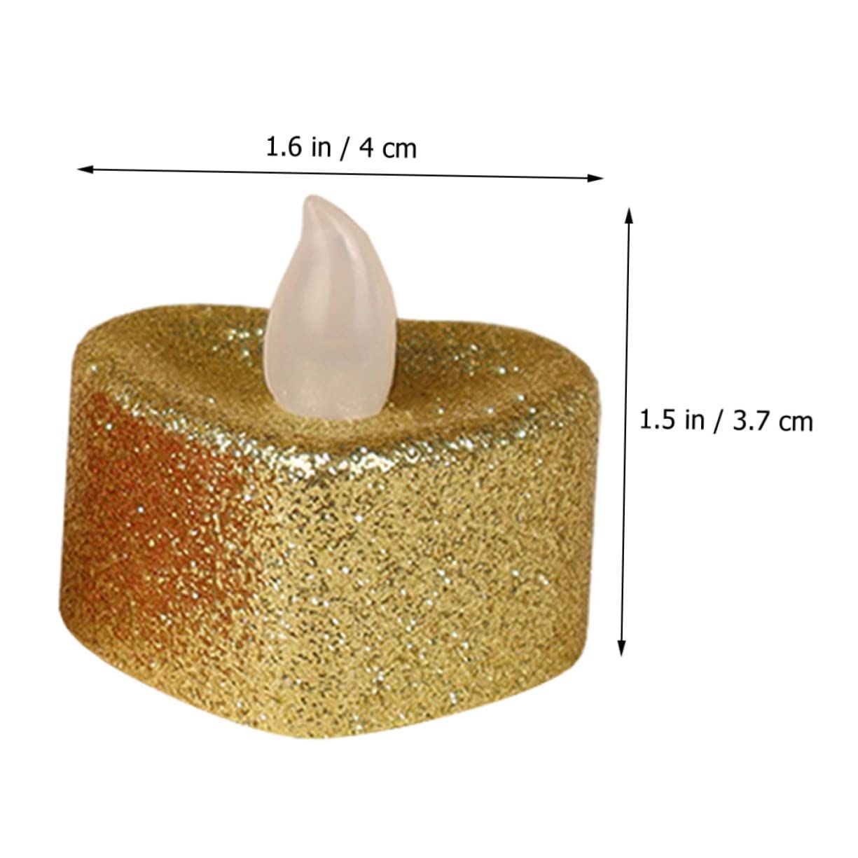 24pcs Love Candle Light Rose Gold Candles Heart Flameless Tealights Electric Candles Battery Tea Lights Candles Heart โ image 2