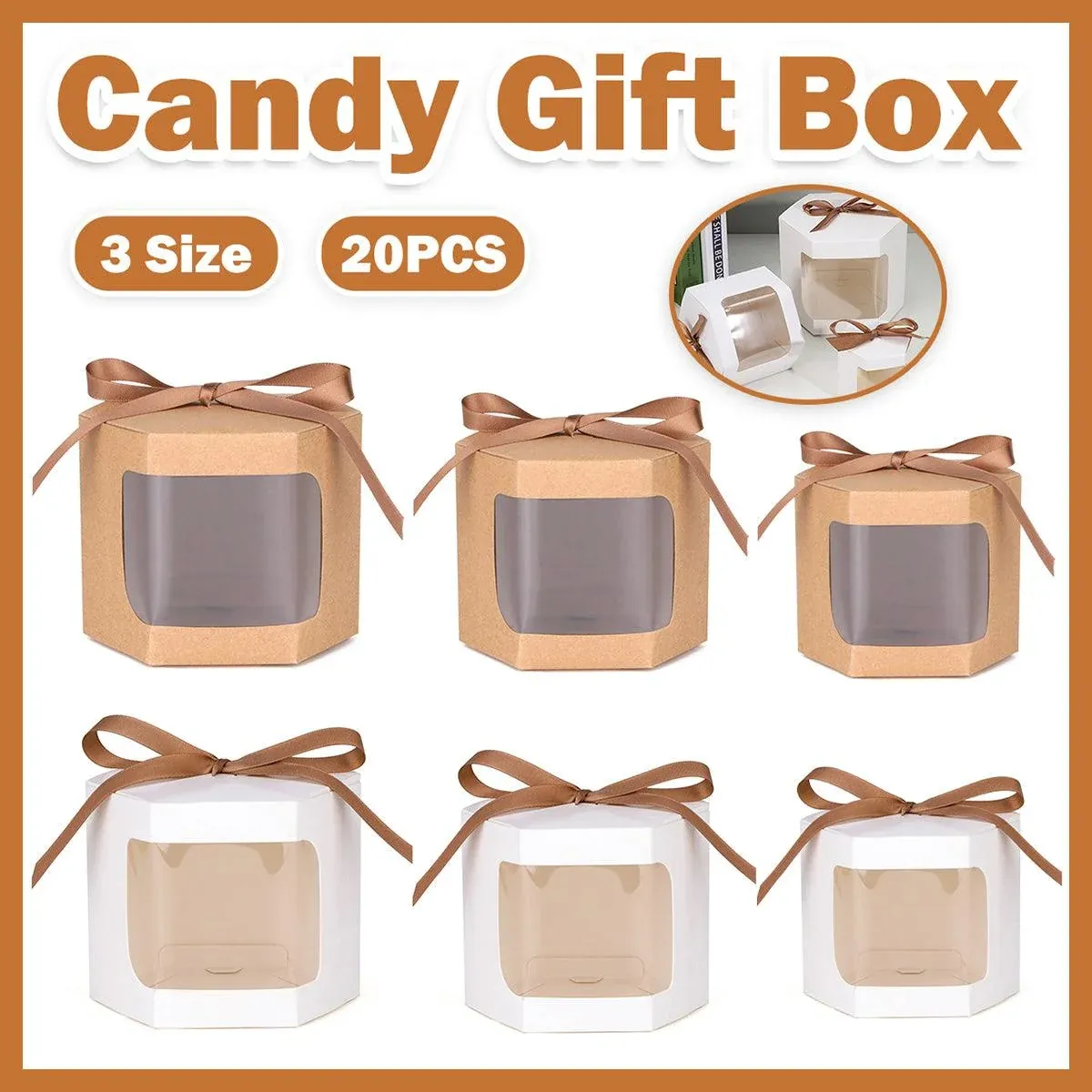 20PCS Small Gift Box Candy Storage Box Party Favor Treat Packaging Recyclable - Kraft-L โ image 2