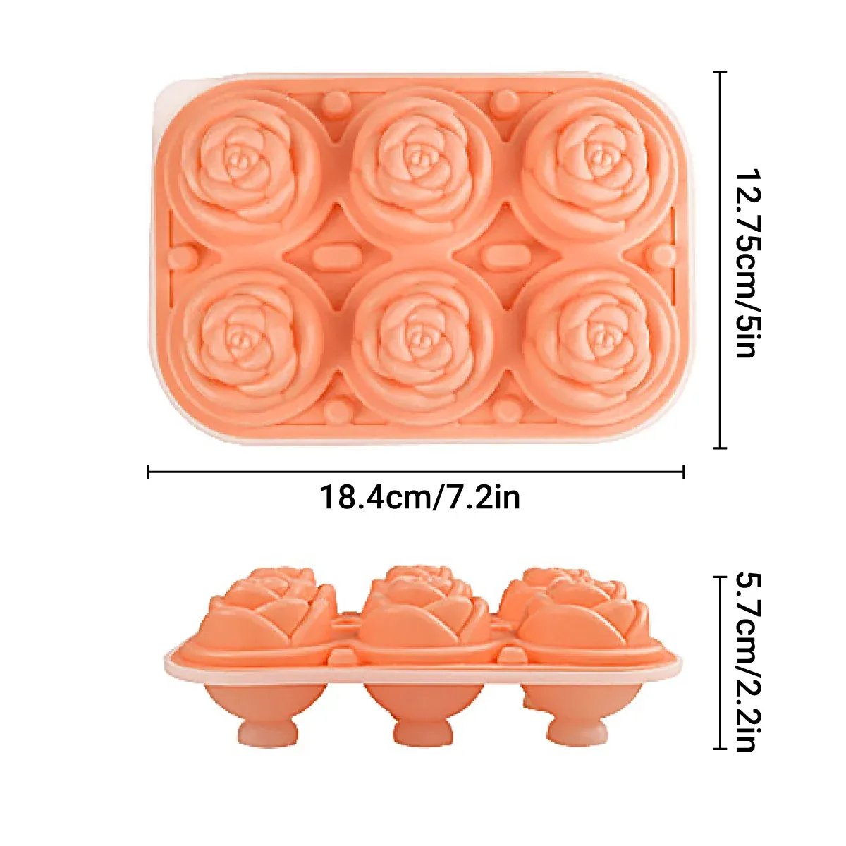 Large Ice Cube Tray Rose Maker Silicone Mold Whiskey Chocolate Jelly Mould DIY - Purple โ image 4