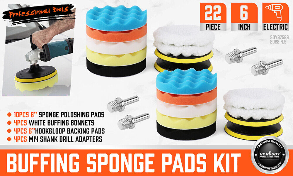 11Pcs 6" Buffing Waxing Polishing Pads Sponge Pad Set For Car Polisher Drill — image 2