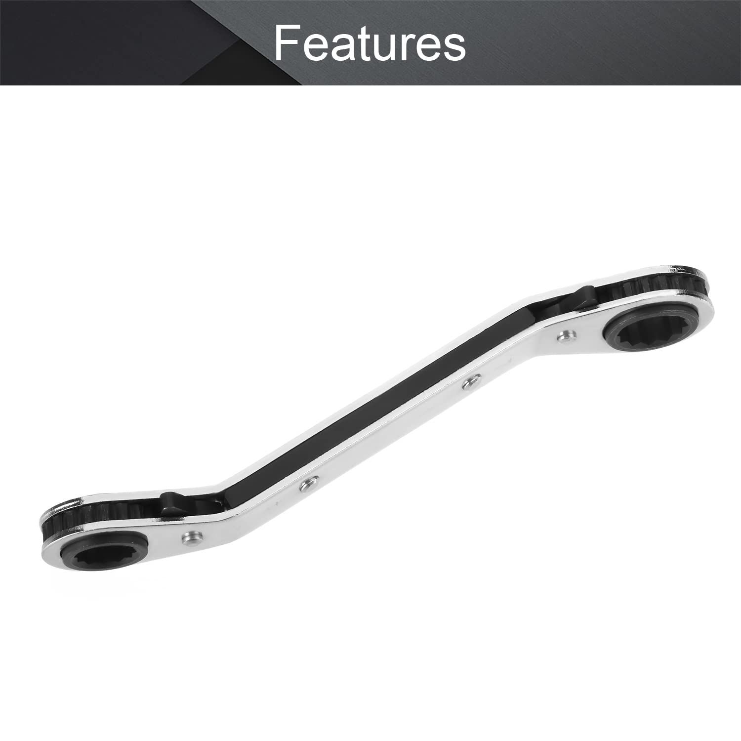 Reversible Ratcheting Wrench, Double Box End Ratcheting Wrench, 14mm x 17mm Ratcheting Wrench, Chrome Vanadium Steel, 1 Pcs — image 3