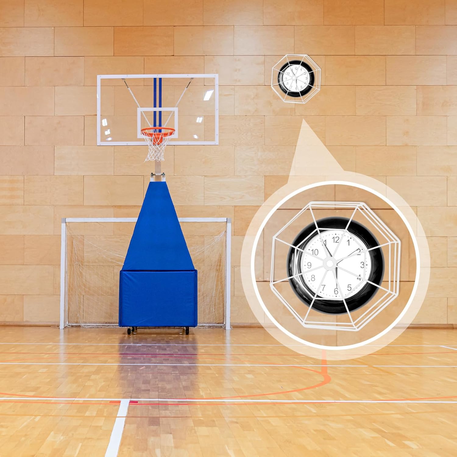 lulu Clock/Ball Damage Protector, Protective Coated Guard Device Safety Cover, 14.25 Inch Diameter, Iron, for Clock Damage Protector in The Gym — image 5