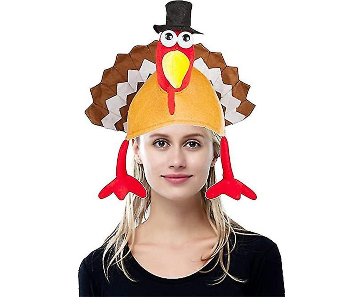 2 Pack Funny Roasted Turkey Hat Thanksgiving Hat Halloween Costume Dress Up — image 2