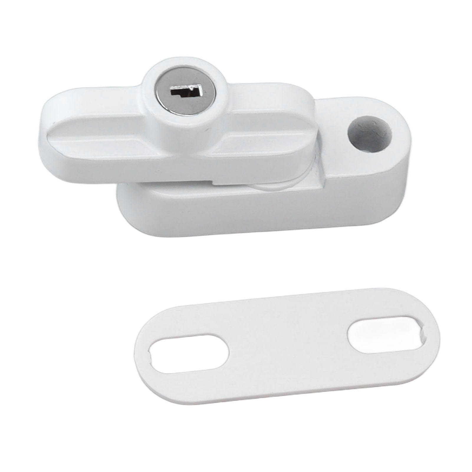 External Window Lock Catch Aluminum Alloy Anti Theft Flat Window Buckle Lock for Single Double Windows White — image 6