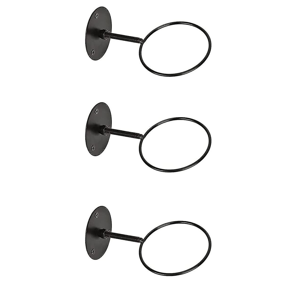 3pcs Wall Mounted Ball Rack Iron Basketball Storage Display Holder Football Rugby Hanging Rack Space Saving - Perfect Black 3pc — image 2
