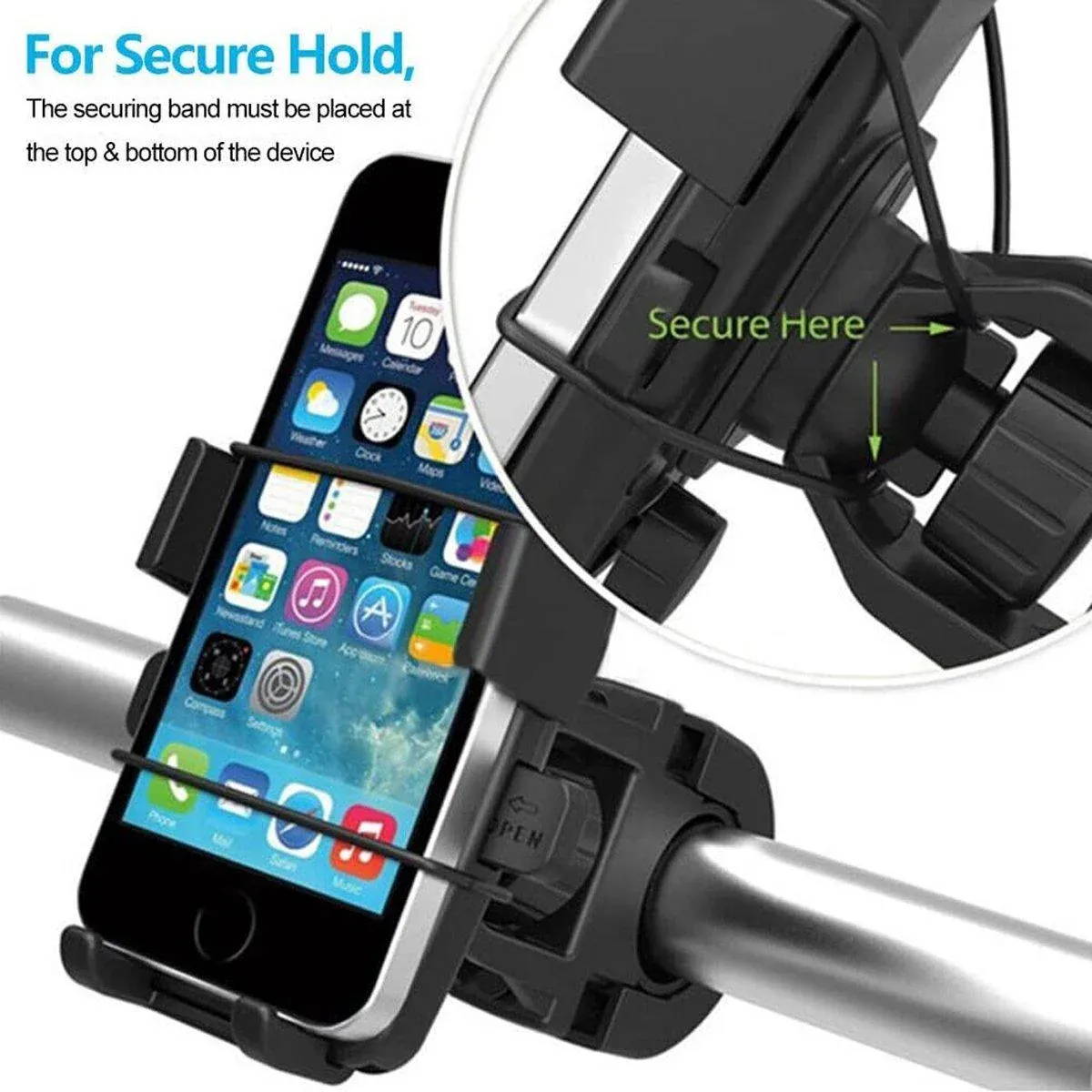 360 Degree Rotation Phone Holder Handlebar Mount for Motorcycle and Bicycle — image 5