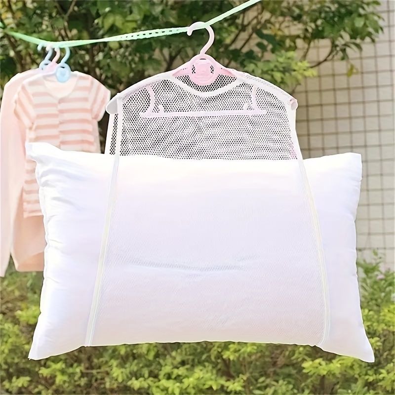 2Pcs Multi-Purpose Laundry Drying Net, Breathable Mesh Hanging Organizer for Pillow,Breathable Fabric Laundry Organizer, Space Saving Hanging Storage Pouch โ image 4