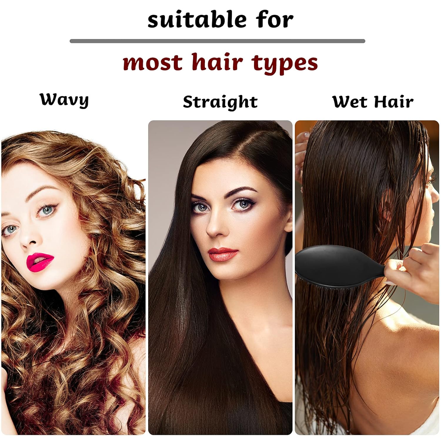 Hair Brushes, 2 Pieces Boar Bristle Hair Brushes with Nylon Quill, Natural Bristles Hair Extensions for Women, Men and Kids, Promotes Smooth and Healthy Hair โ image 6