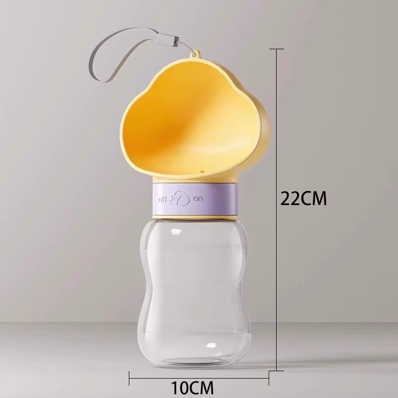 350ML Portable Outdoor Pet Water Cup, Leak-Proof Travel Water Dispenser - Yellow — image 2