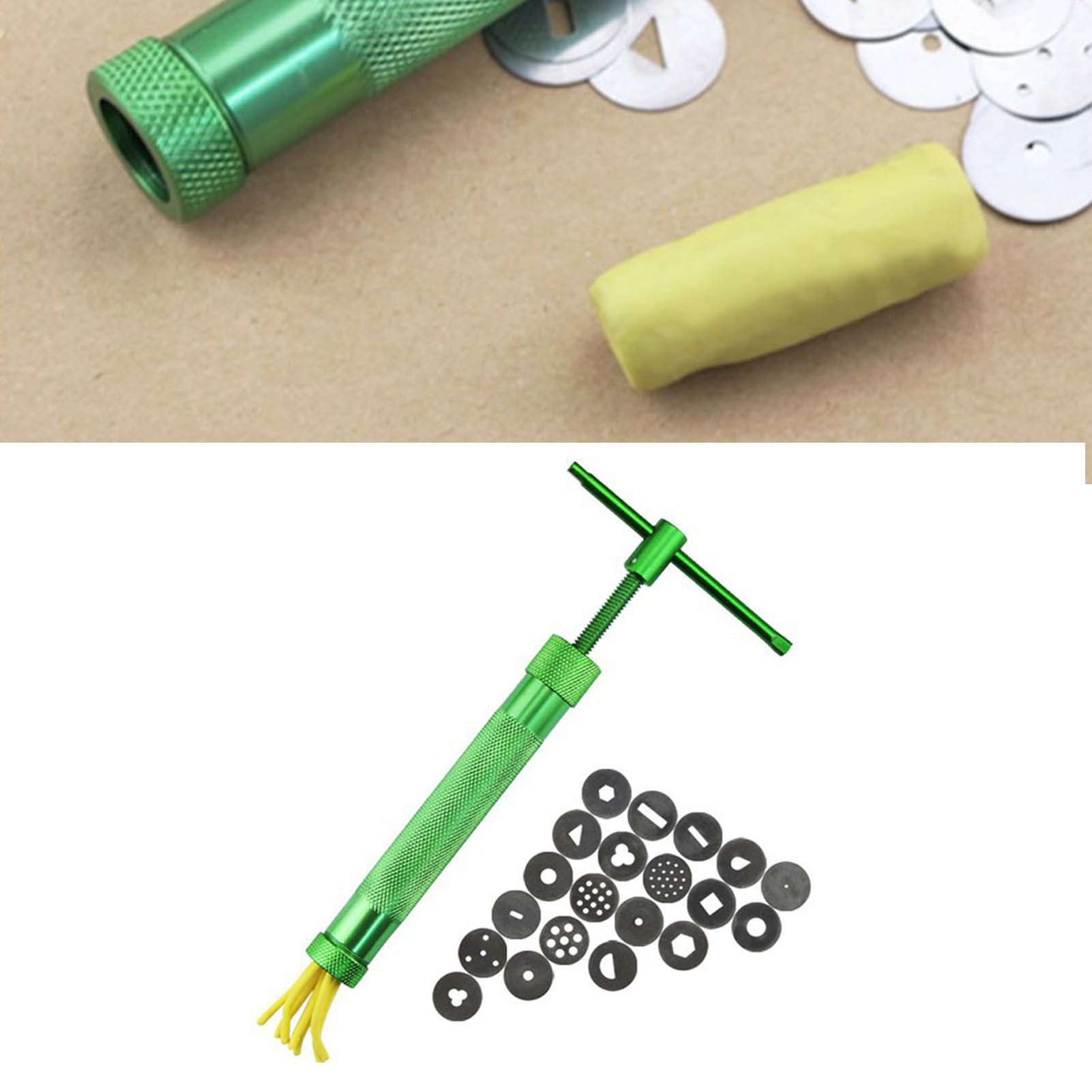 Green Clay Extruder Stainless Steel Clay Extruder Fondant Cake Sculpture Polymer Clay Tools Cake Decorating Tools โ image 6