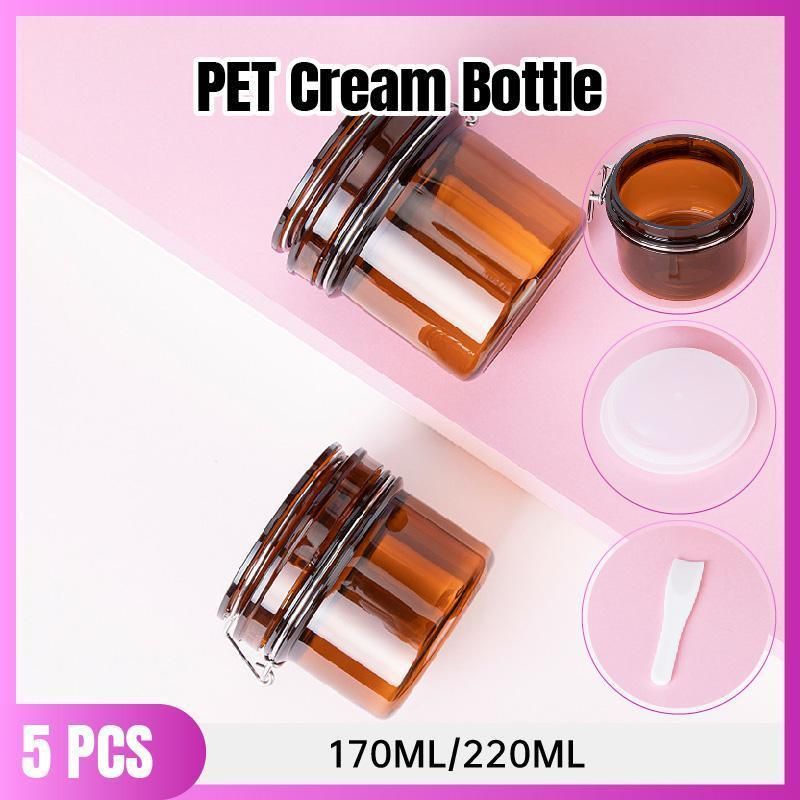 5pcs Sealed Bottle Mask Jar PET Plastic Packaging Containers for Skincare Use - 170ml — image 2