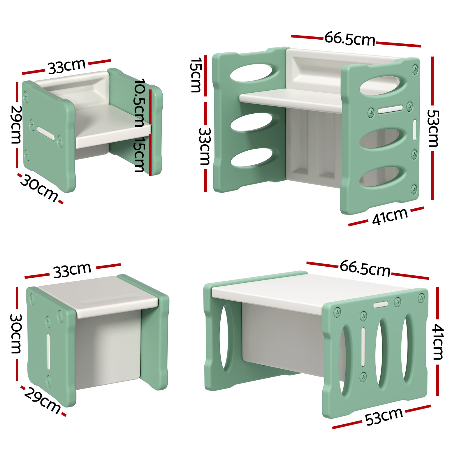 Keezi 3PCS Kids Table and Chairs Set HDPE — image 2
