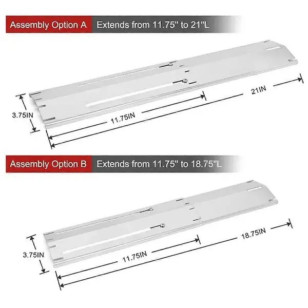 Adjustable BBQ Gas Grill Heat Plates Stainless Steel Replacement Set for Most Grills Outdoor Cooking Accessories Kit — image 3
