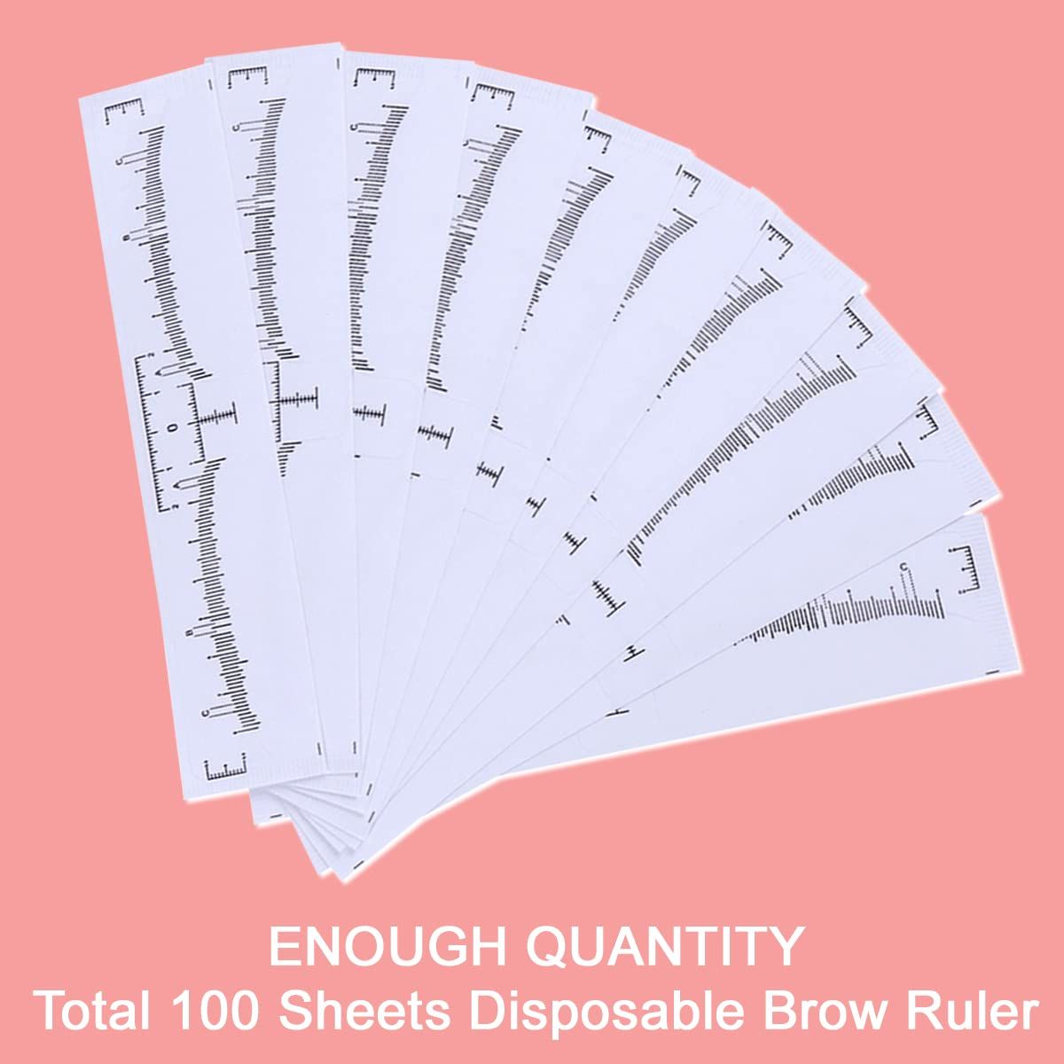 100 Pack Eyebrow Ruler, Disposable Brow Ruler Adhesive Eyebrow Sticker Stencil Guide Measuring Tool โ image 4