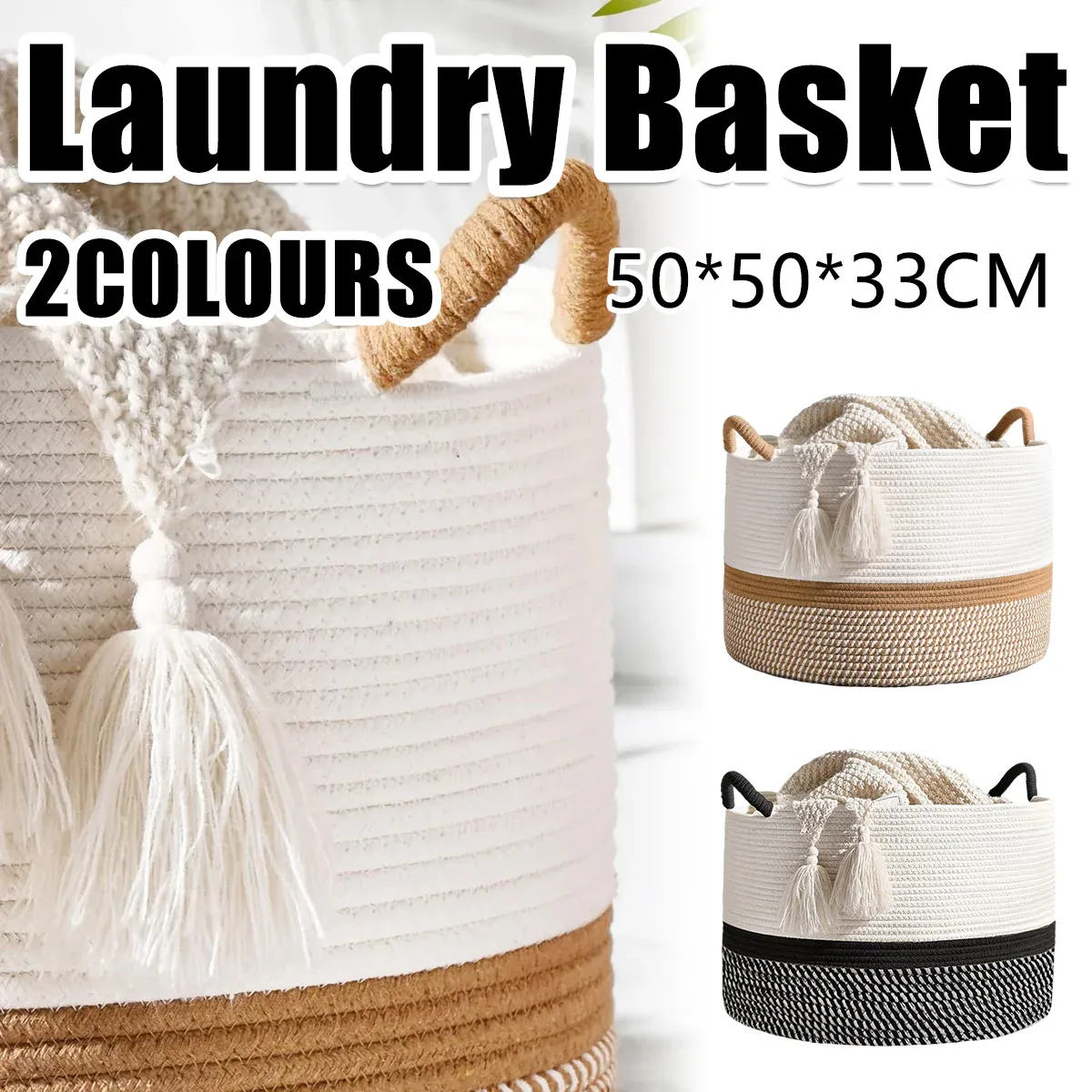 Foldable Large Laundry Hamper Dirty Clothes Basket Space Saving Durable For Home - Black β image 2