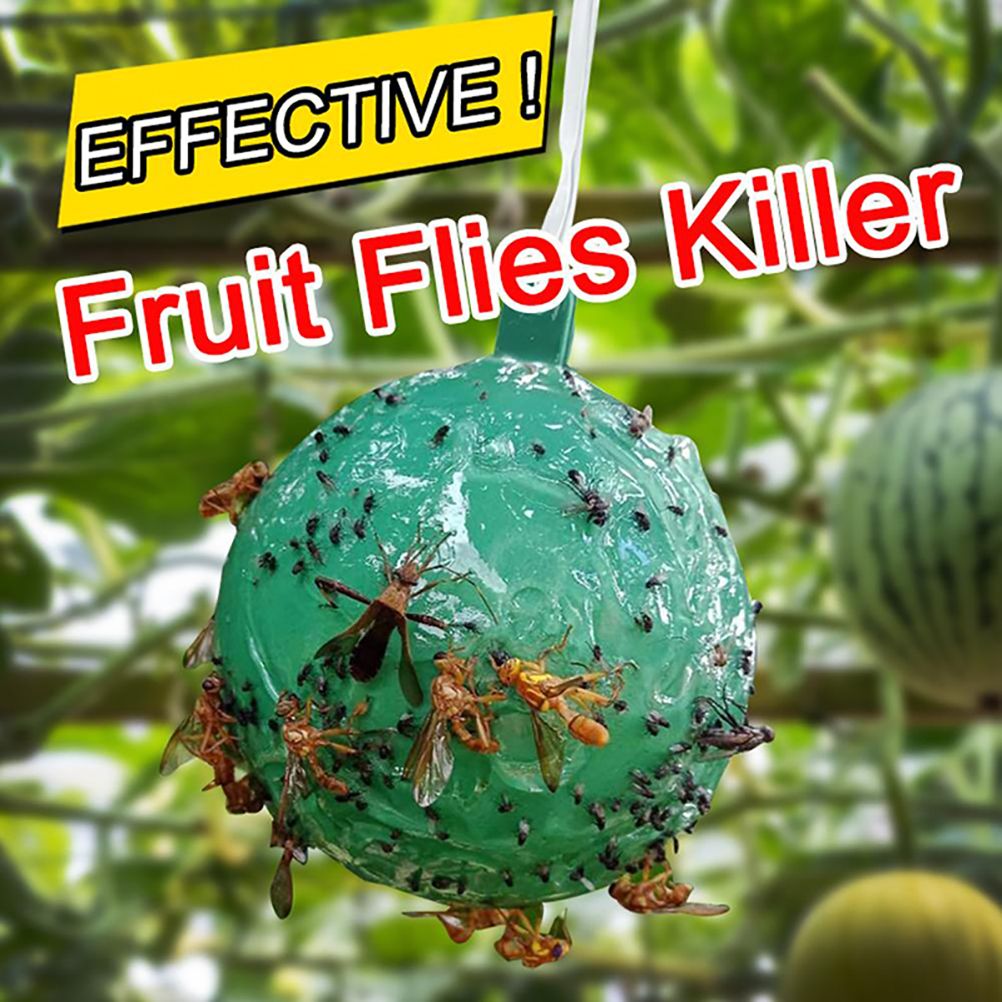 4pcs Hanging Fly Trap Ball Fruit Fly Catcher Sticky Trap Outdoor Pest Catcher for Garden Plants โ image 4