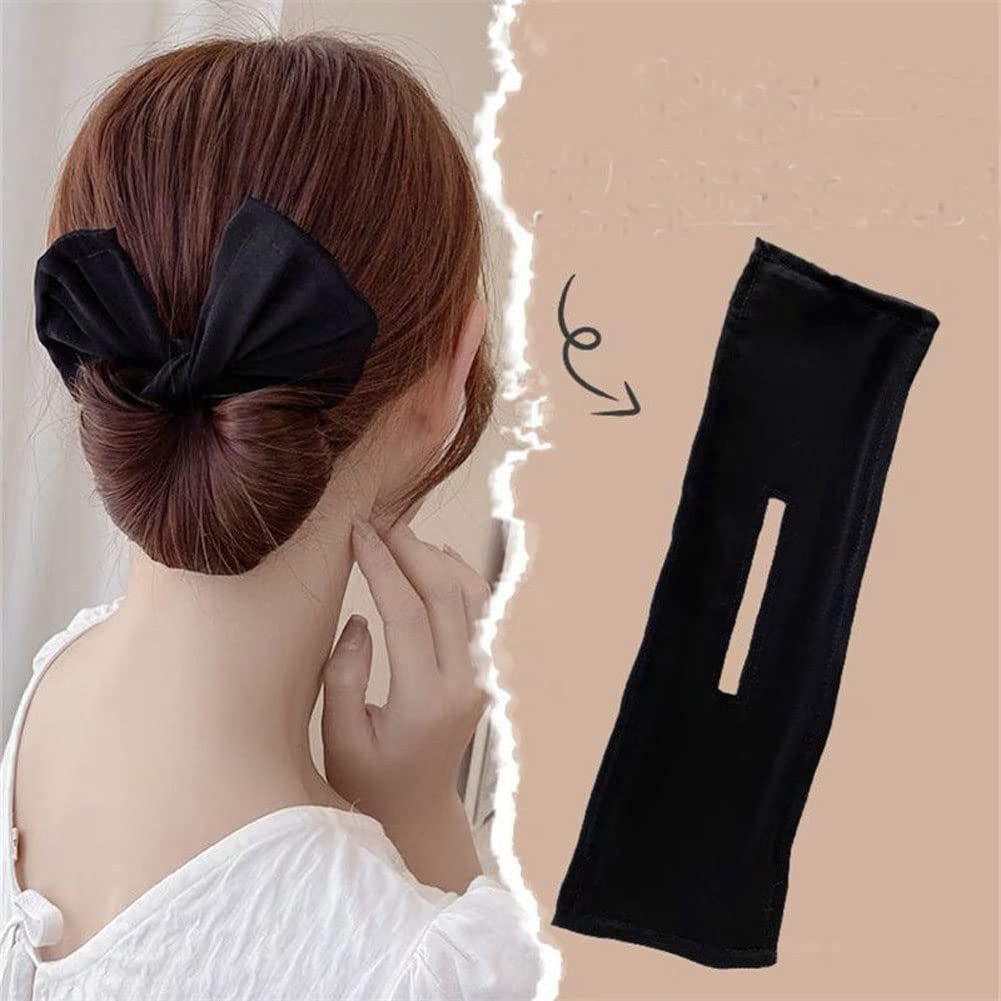 Easy DIY Donut Bun Maker - 2 Pieces for Women's Hair - Reusable Bun Maker for Hairstyle Bun Shaper with Cloth Hair Clip — image 4