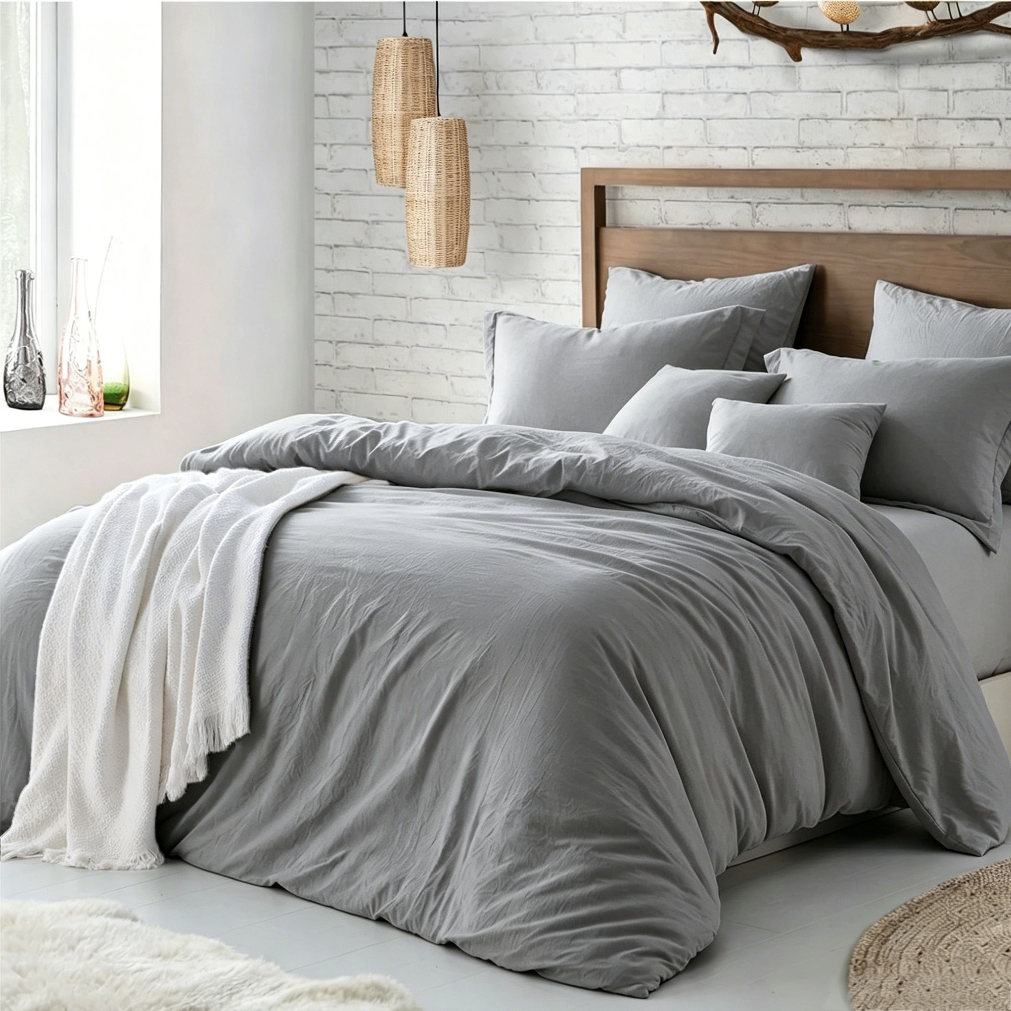 Hotel Soft Microfiber Duvet Cover Set-2000TC Quilt Cover Set & Pillowcases -1 Donna Cover Zipper Closure & 1 x Pillowcases-Breathable Bedding - Wrinkle, Fade