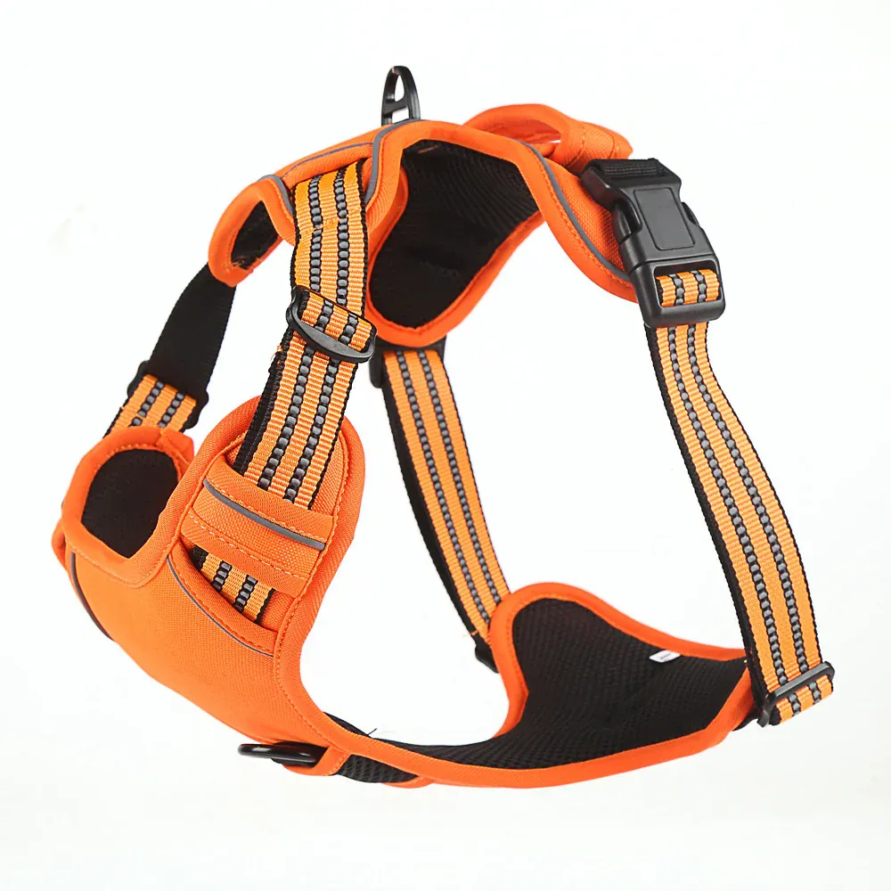 Reflective Pet Vest, Dog Harness, No Pull, Breathable, 1.5-meter tow rope - Orange, L โ image 6