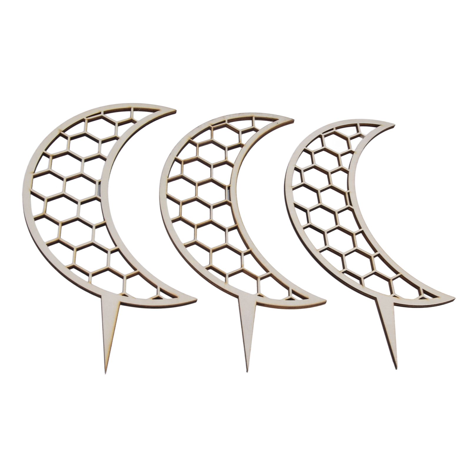 3 Pcs Vines Climbing Support Unique Design Composite Wood 30cm Flower Climbing Rack for Plant Modeling Moon Style — image 4