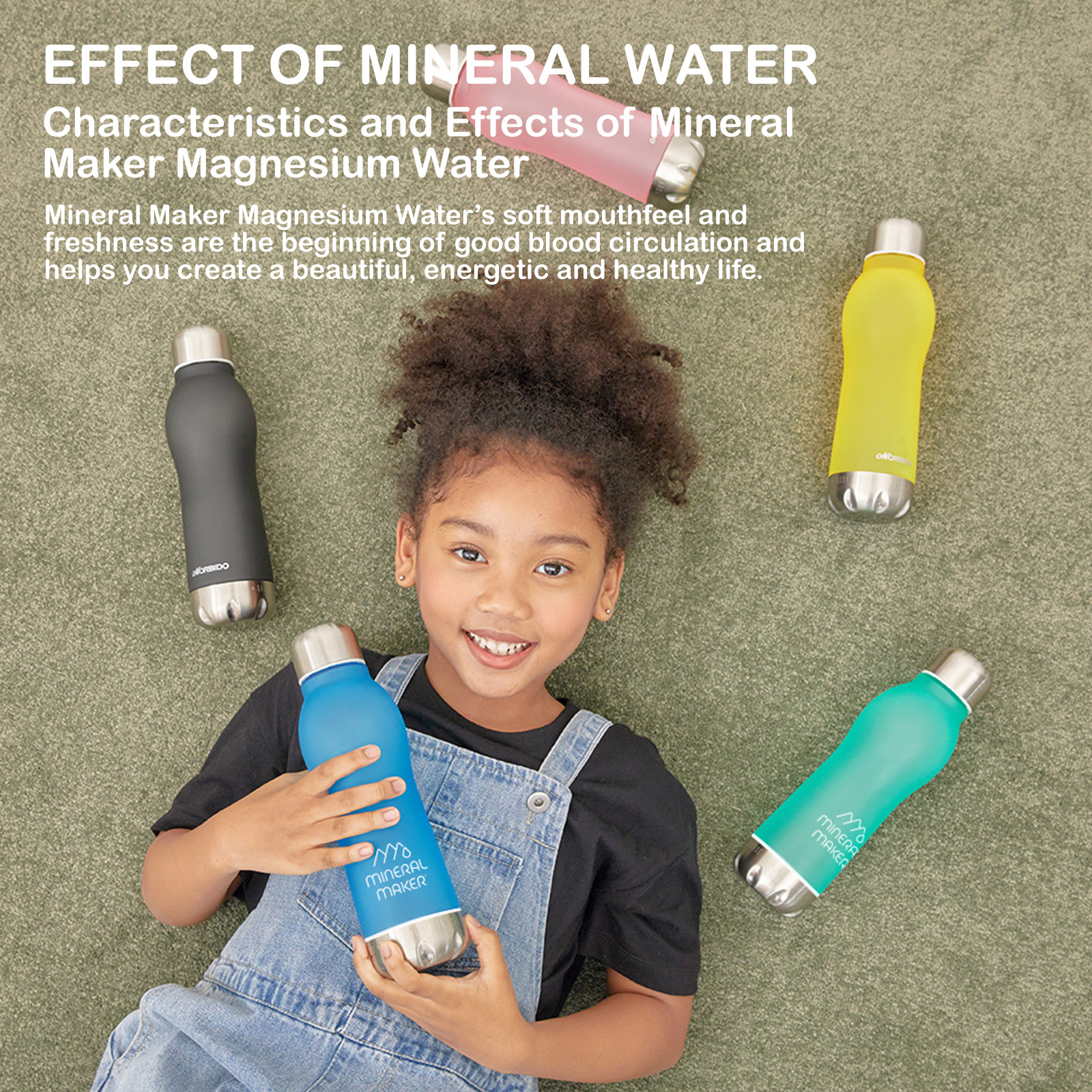 Mineral Maker MORBIDO Alkaline Filter Water Bottle + a Mineral Stone Pouch GREEN โ image 3