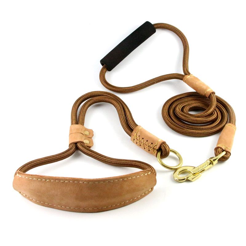 Dog Leash Nylon P Rope Training for Medium Large Dogs Black — image 3