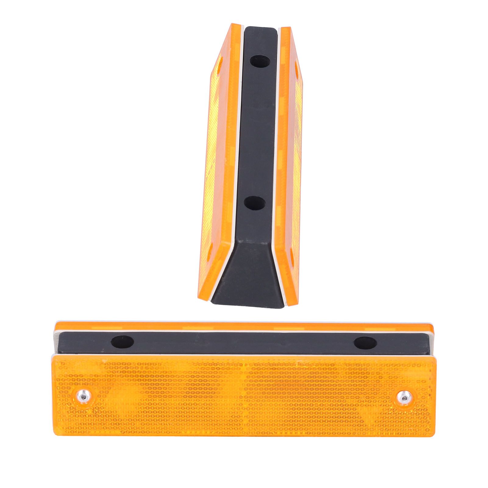 2PCS Rectangle Reflective Sign Road Stud Marker for Highway Traffic Warning Facilities(YellowYellow ) — image 4