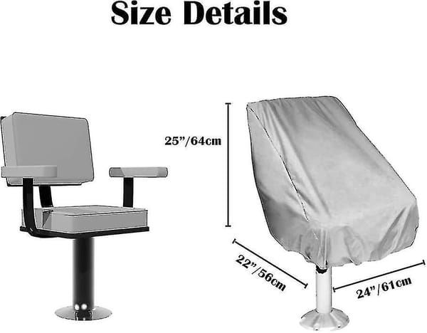 2 Pack Boat Captain Seat Covers, Waterproof 420D Oxford Fabric Pontoon Boat Helm Chair Protective Cover, UV Dust Weather Resistant Marine Pedestal Boat Chair โ image 2