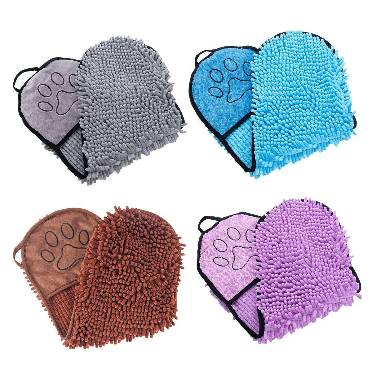 Quick Drying Pet Bath Towel Fast Absorbent Dog Cat Cleaning Towel for Grooming - Coffee β image 3