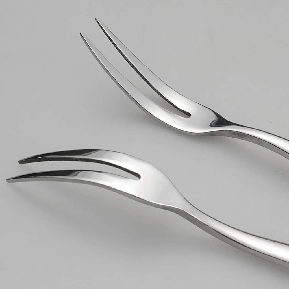 8-Piece Stainless Steel 2-Prong Appetizer Forks, Small Forks, Fruit Fork Stainelss Prong Mini Meat Fork Fruit Tasting Fork — image 3