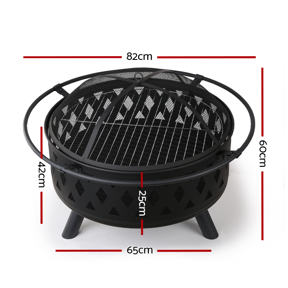 Grillz Fire Pit BBQ Grill 82cm โ image 2
