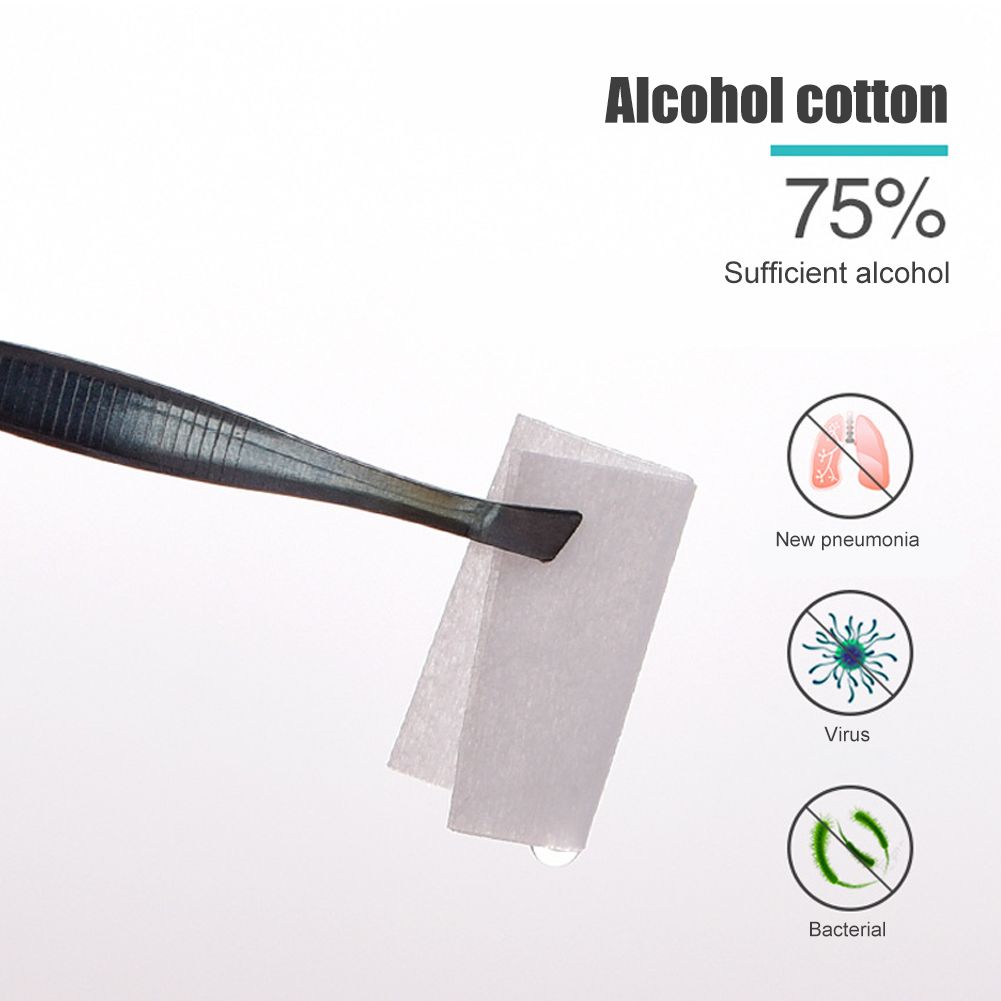 100 Pcs 75% Alcohol Disinfectant Cotton Slices Wet Wipe for Outdoor Skin Cleaning Care โ image 4